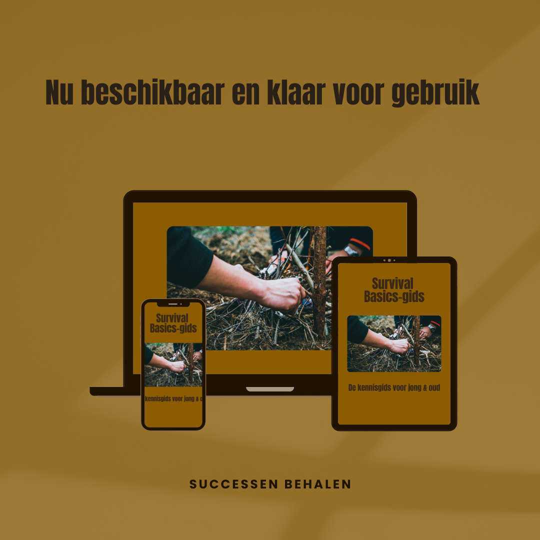 De Survival Basic Gids weergegeven op laptop, tablet en telefoon